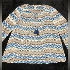 Sundance Ikat Print Silk Top.  Sz S